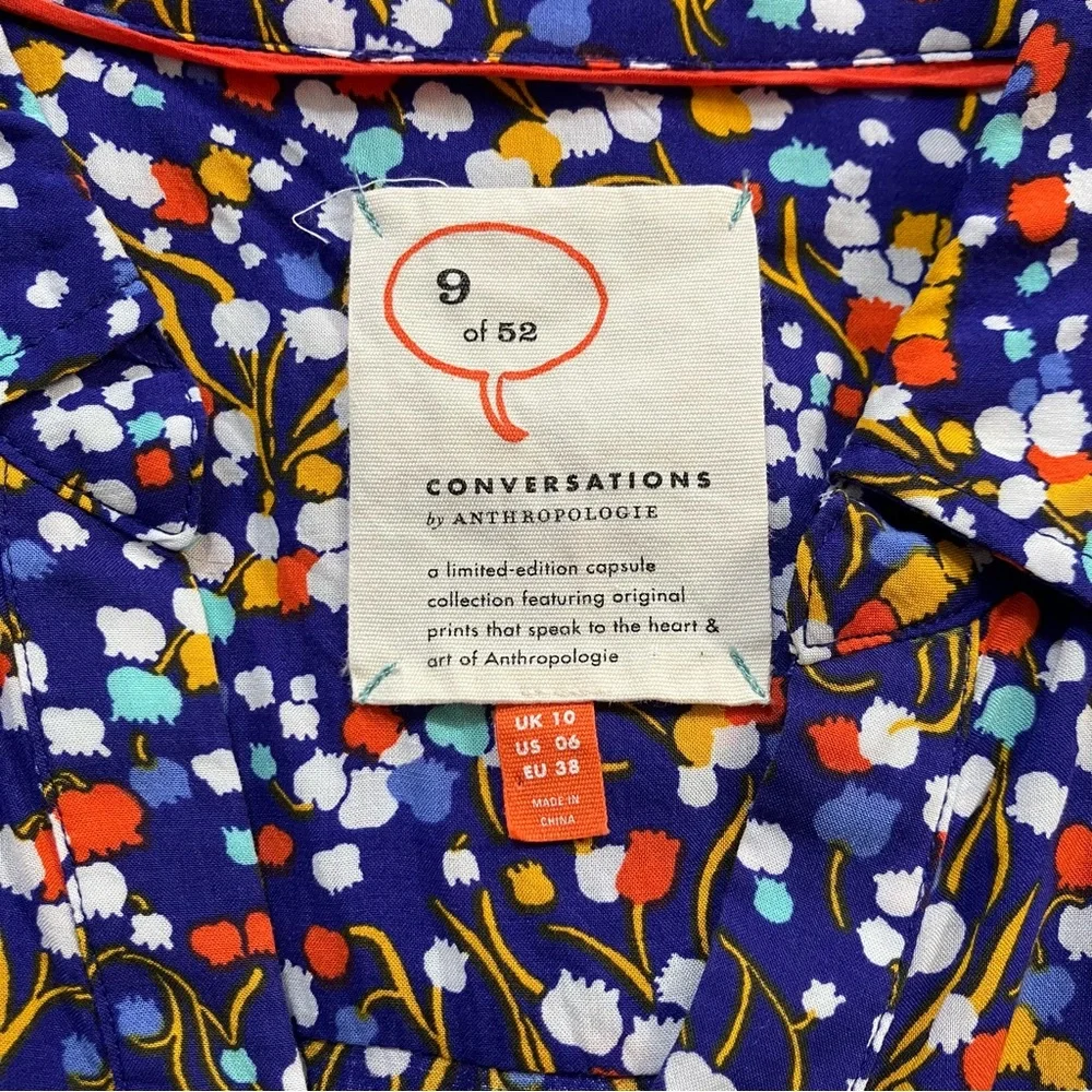Anthropologie Pop Potpourri Colloquial Top Blouse Shirt 9 of 52 Conversations 6